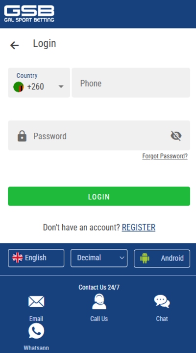 GSB login Zambia