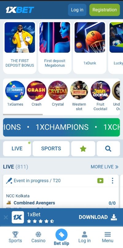 1xBet Zambia log in