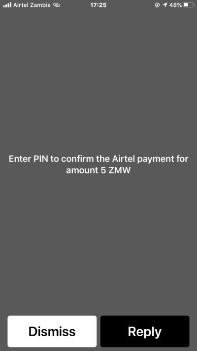 Confirm MWOS Airtel Deposit