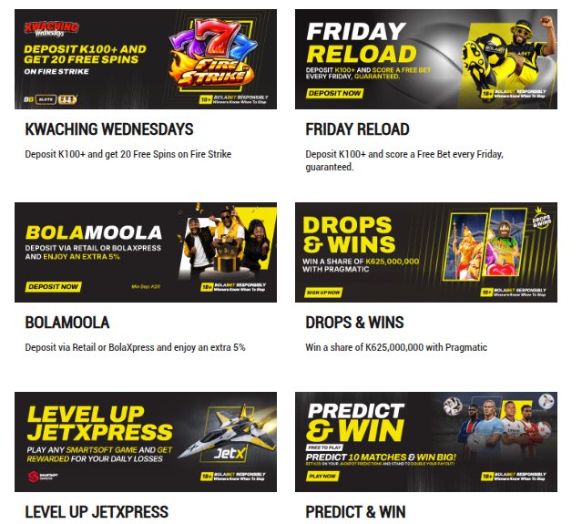 Bolabet promotions including Friday Reload and Kwaching Wednesdays